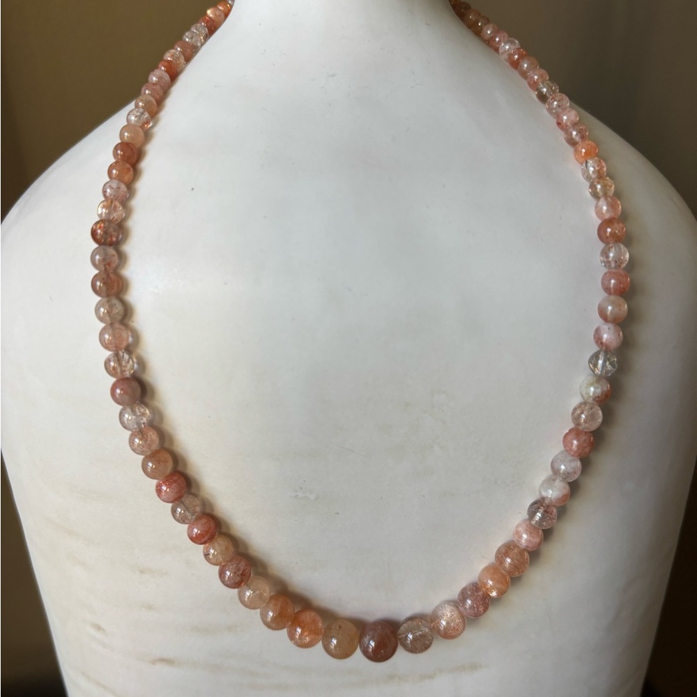 Jay King Mine Finds Sunstone Bead Necklace in Peach and Amber (P)